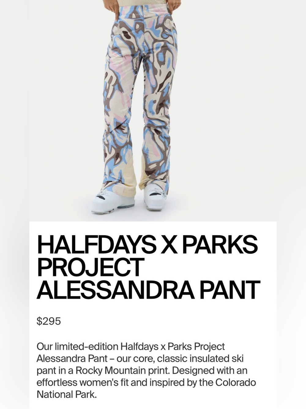 HALFDAYS X PARKS PROJECT ALESSANDRA SKI PANT - NEW WITH TAGS